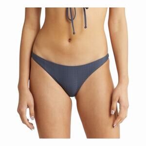 L*Space Camacho Pointelle Rib Bikini Bottom Classic Indigo Blue Small NWT